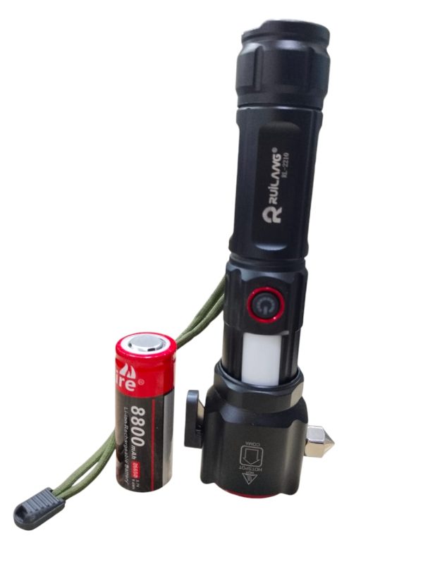 Ruilang RL-2210 Rechargeable Flashlight + Power Bank (8800mAh, 2km Range)
