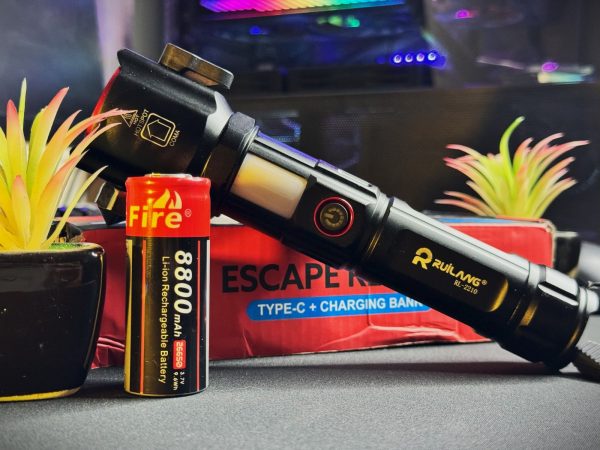 Ruilang RL-2210 Rechargeable Flashlight + Power Bank (8800mAh, 2km Range)