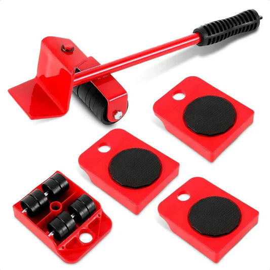 (5 In 1) Heavy Furniture Move Tool Transport Lifter Shifter Moving Kit Slider Remover Rolling Wheel Corner Mover Set